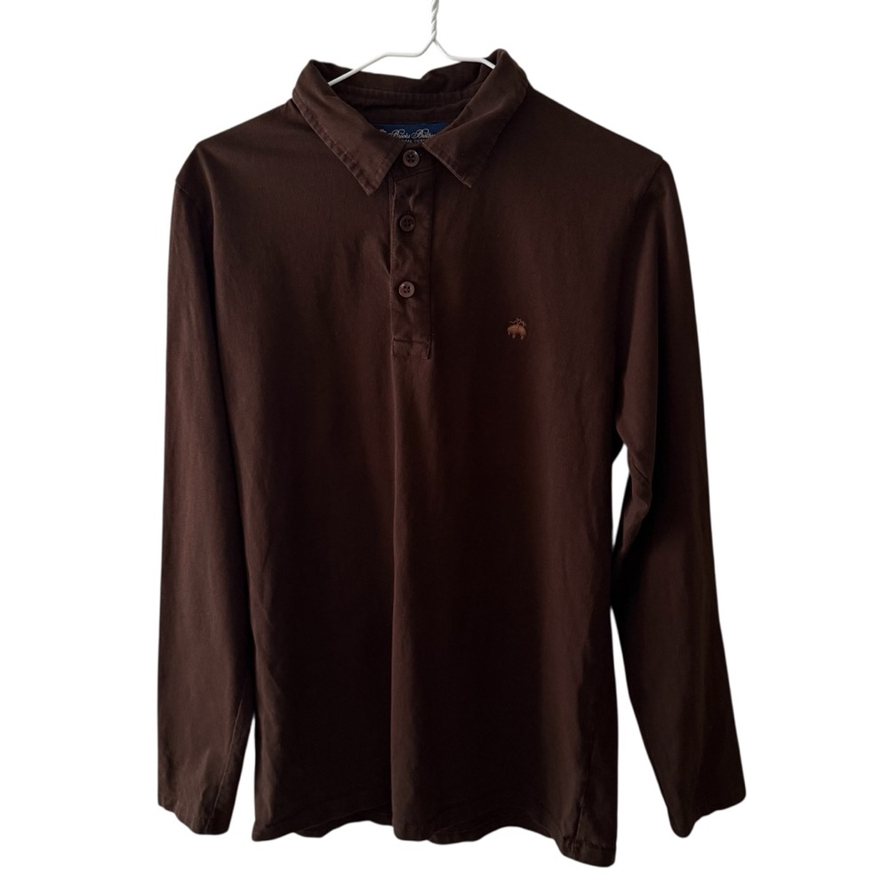 Brooks Brothers Brown Long Sleeve Polo